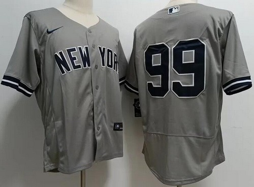 Men's New York Yankees #99 Aaron Judge Gray Authentic Jersey