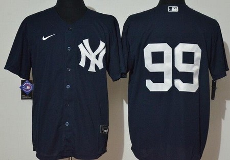 Men's New York Yankees #99 Aaron Judge Navy Alternate 2020 Cool Base Jersey