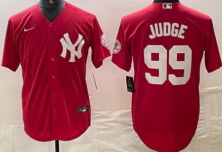 Men's New York Yankees #99 Aaron Judge Red Fashion Cool Base Jersey