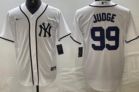 Men's New York Yankees #99 Aaron Judge White Fashion Cool Base Jersey