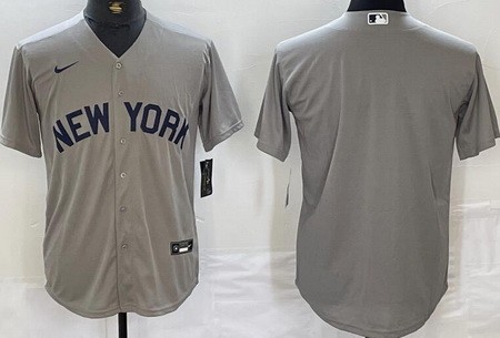 Men's New York Yankees Blank Gray Field of Dreams Cool Base Jersey