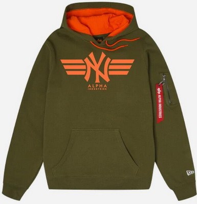 Men's New York Yankees Green Alpha Industries Pullover Hoodie