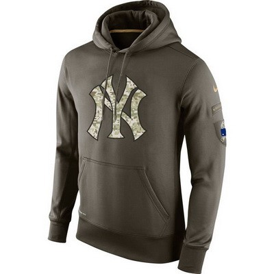 Men's New York Yankees Green Salute To Service Printed Pullover Hoodie