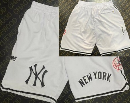 Men's New York Yankees White Three pockets Shorts