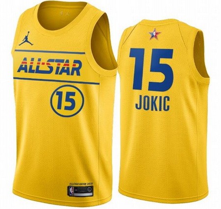 Men's Nikola Jokic Yellow 2021 All Star Hot Press Jersey