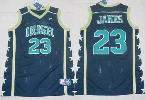 Men's Norte Dame Fighting Irish #23 Lebron James Navy College Basketball Jersey