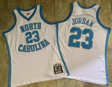 Men's North Carolina Tar Heels #23 Michael Jordan White 1983 Authentic Jersey