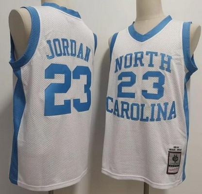 Men's North Carolina Tar Heels #23 Michael Jordan White 1983 College Basketball Jersey