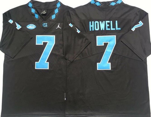 Men's North Carolina Tar Heels #7 Sam Howell Black 2020 College Football Jersey