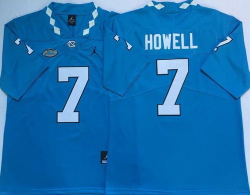 Men's North Carolina Tar Heels #7 Sam Howell Blue 2020 College Football Jersey