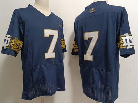 Men's Notre Dame Fighting Irish #7 Audric Estime Navy College Football Jersey