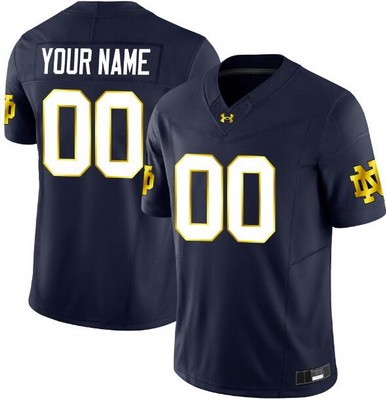 Men's Notre Dame Fighting Irish Custom Limited Navy Gold FUSE College Football Jersey