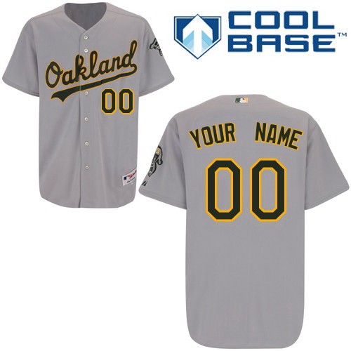Men's Oakland Athletics Customized Gray Cool Base Jersey