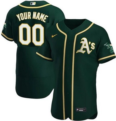 Men's Oakland Athletics Customized Green Authentic Jersey