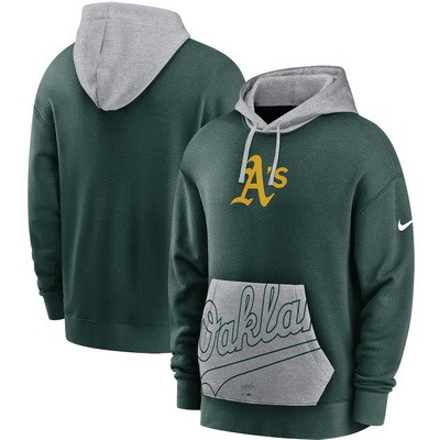 Men's Oakland Athletics Green Heritage Tri Blend Pullover Hoodie