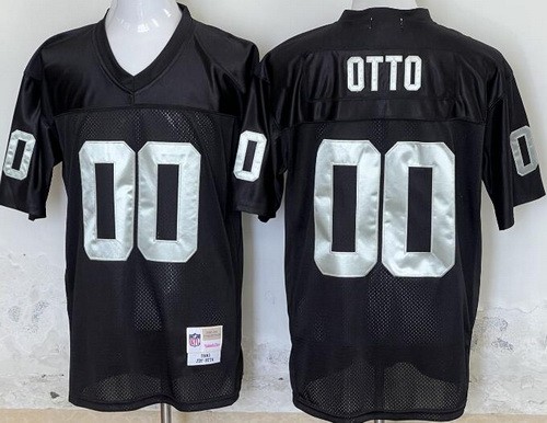 Men's Oakland Raiders #00 Jim Otto Black 1980 Throwback Jersey