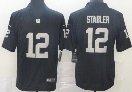 Men's Oakland Raiders #12 Kenny Stabler Limited Black Vapor Untouchable Jersey