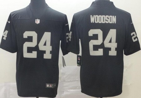 Men's Oakland Raiders #24 Charles Woodson Limited Black Vapor Untouchable Jersey