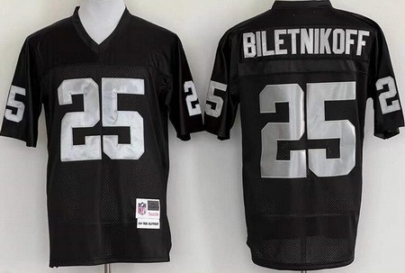 Men's Oakland Raiders #25 Fred Biletnikoff Black Throwback Jersey