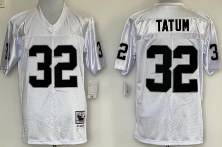 Men's Oakland Raiders #32 Jack Tatum White Throwback Jersey