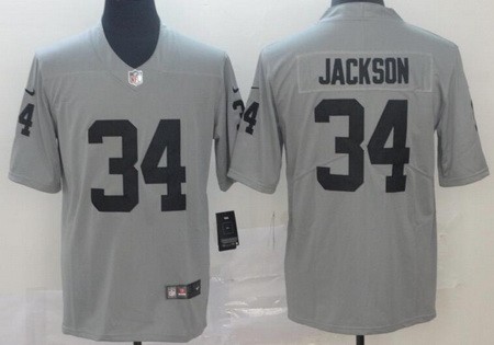 Men's Oakland Raiders #34 Bo Jackson Limited Gray Inverted Vapor Untouchable Jersey
