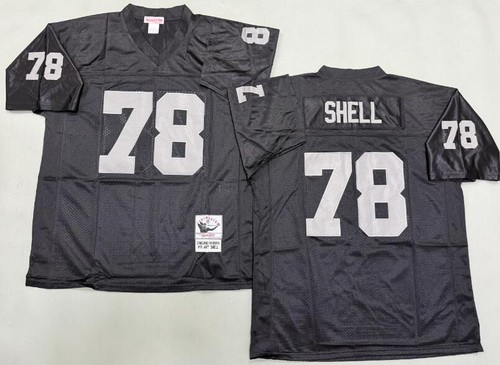Men's Oakland Raiders #78 Art Shell Black Throwback Jersey