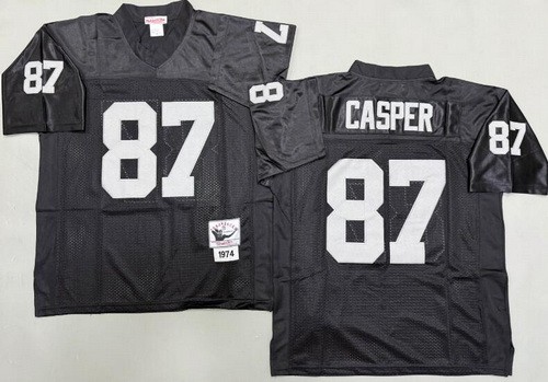 Men's Oakland Raiders #87 Dave Casper Black 1974 Throwback Jersey