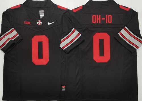 Men's Ohio State Buckeyes #0 OH IO Black 2025 FUSE College Football Jersey