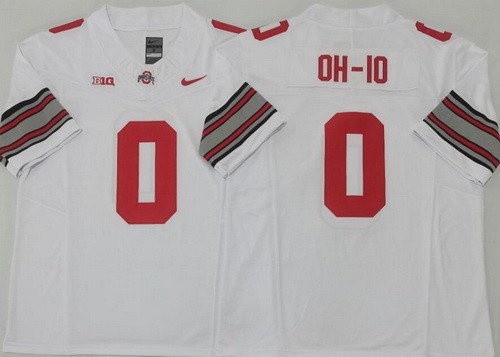 Men's Ohio State Buckeyes #0 OH IO White 2025 FUSE College Football Jersey