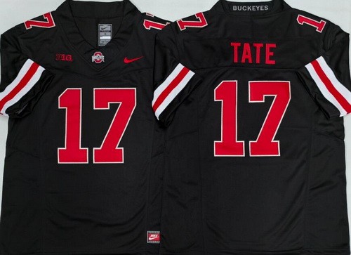 Men's Ohio State Buckeyes #17 Carnell Tate Black FUSE College Football Jersey
