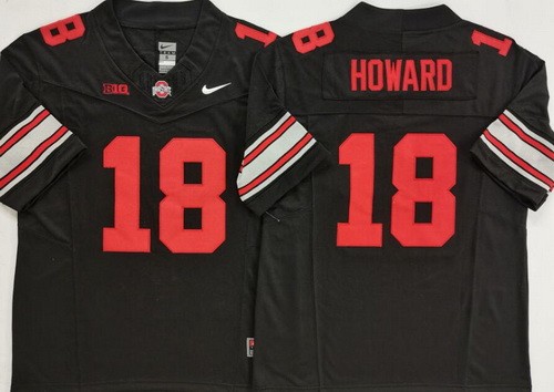 Men's Ohio State Buckeyes #18 Will Howard Black 2025 FUSE College Football Jersey
