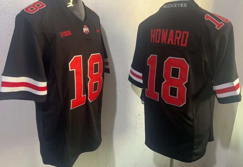 Men's Ohio State Buckeyes #18 Will Howard Black FUSE College Football Jersey
