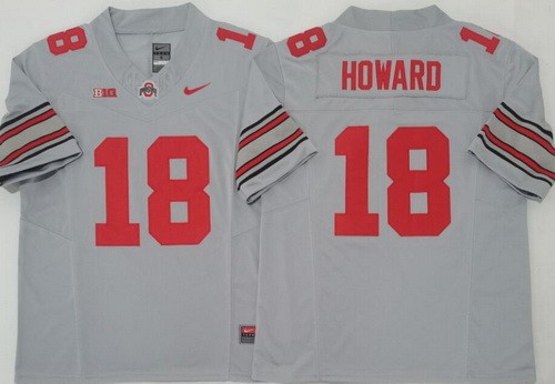 Men's Ohio State Buckeyes #18 Will Howard Gray 2025 FUSE College Football Jersey