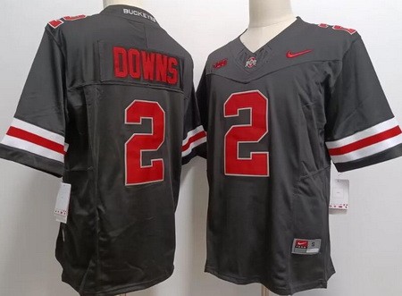Men's Ohio State Buckeyes #2 Caleb Downs Black FUSE College Football Jersey