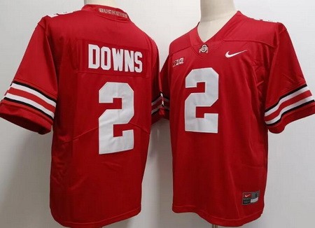 Men's Ohio State Buckeyes #2 Caleb Downs Red College Football Jersey
