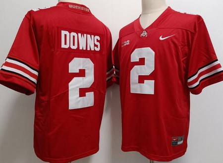Men's Ohio State Buckeyes #2 Caleb Downs Red College Football Jersey