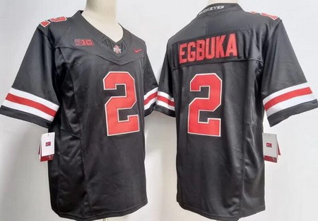 Men's Ohio State Buckeyes #2 Emeka Egbuka Black FUSE College Football Jersey