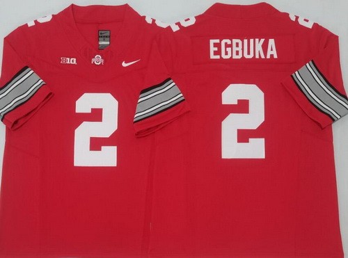 Men's Ohio State Buckeyes #2 Emeka Egbuka Red 2025 FUSE College Football Jersey
