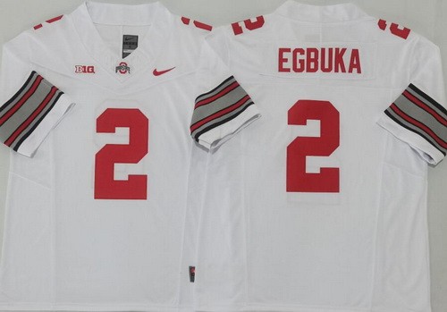 Men's Ohio State Buckeyes #2 Emeka Egbuka White 2025 FUSE College Football Jersey