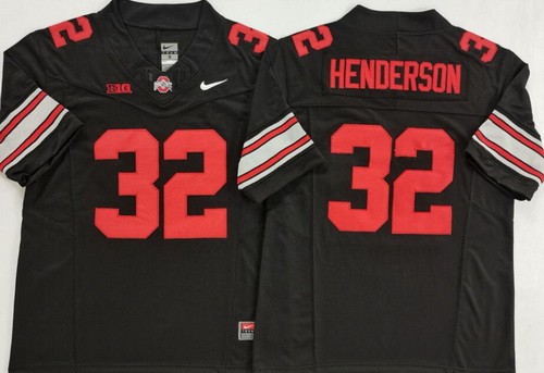 Men's Ohio State Buckeyes #32 TreVeyon Henderson Limited Black 2025 FUSE College Football Jersey