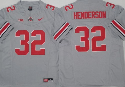Men's Ohio State Buckeyes #32 TreVeyon Henderson Limited Gray FUSE College Football Jersey