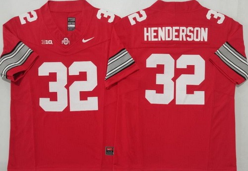 Men's Ohio State Buckeyes #32 TreVeyon Henderson Limited Red 2025 FUSE College Football Jersey