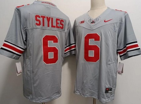 Men's Ohio State Buckeyes #6 Sonny Styles Gray FUSE College Football Jersey