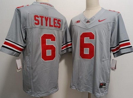 Men's Ohio State Buckeyes #6 Sonny Styles Gray FUSE College Football Jersey