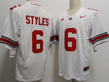 Men's Ohio State Buckeyes #6 Sonny Styles White FUSE College Football Jersey