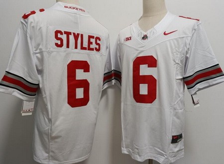 Men's Ohio State Buckeyes #6 Sonny Styles White FUSE College Football Jersey