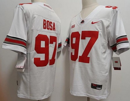 Men's Ohio State Buckeyes #97 Joey Bosa White College Football Jersey