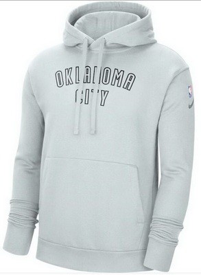 Men's Oklahoma City Thunder Gray 2021 City Edition Essential Logo Pullover Hoodie