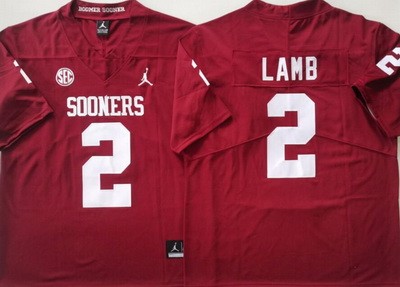 Men's Oklahoma Sooners #2 CeeDee Lamb Red College Football Jersey