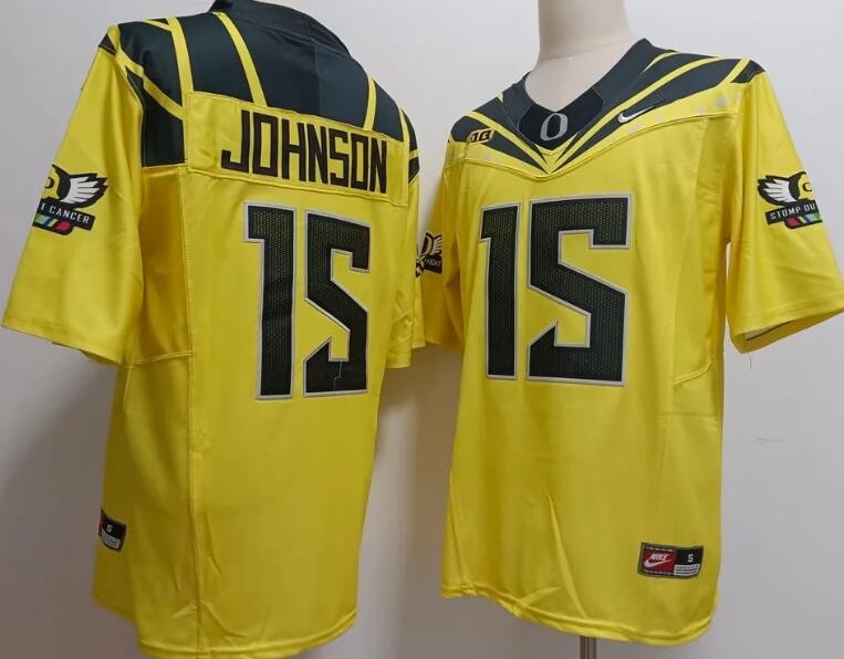 Men's Oregon Ducks #15 Tez Johnson Yellow FUSE College Football Jersey